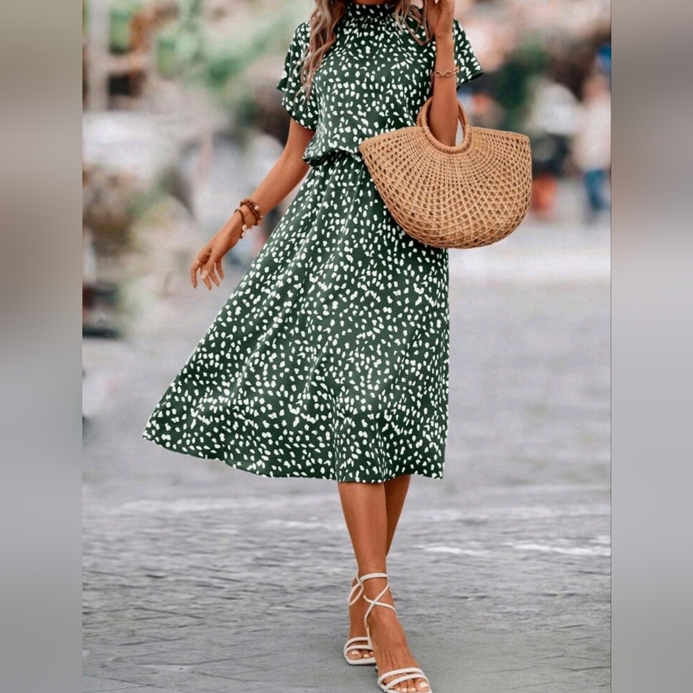 Green A Line Dress